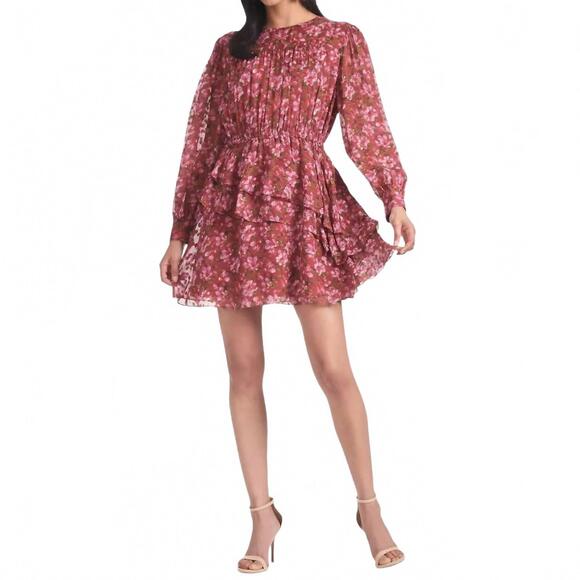 SACHIN & BABI Dresses & Skirts - NEW SACHIN & BABI meg floral ruffle chiffon mini dress in red